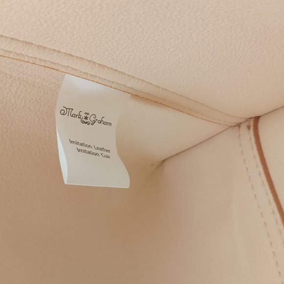 *SOLD* Mark & Graham Tote Brown Vegan Leather Tie Close Bag HMG - Picture 5 of 6